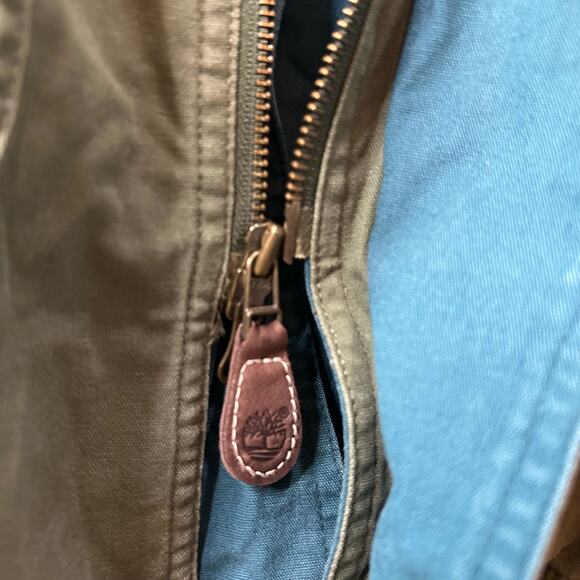 Timberland Weathergear Men's Vintage 1994 Green Canvas Leather Trim Jacket Sz L - Picture 13 of 16